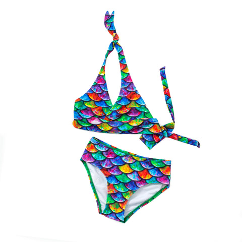 Hawaiian Rainbow Mermaid Bikini Set