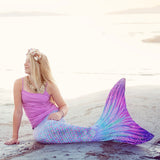 mermaid tail skin pastel pink and lavender 3D scales