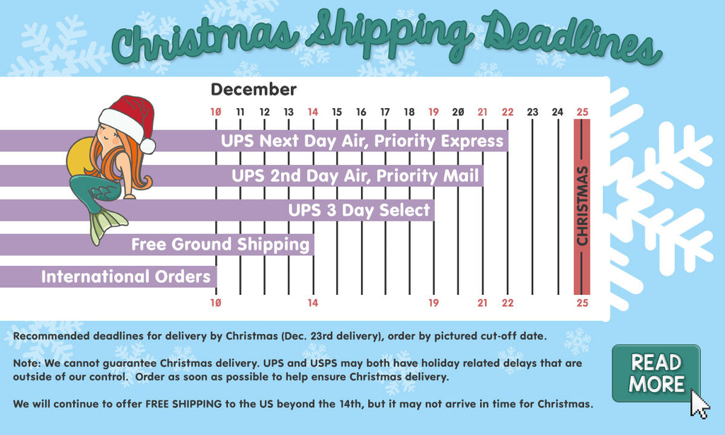 Christmas Shipping Deadlines for a Very Mermaid Christmas