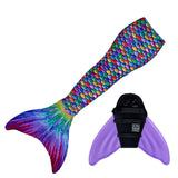 Hawaiian Rainbow Mermaid Tail + Monofin Set