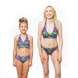 Hawaiian Rainbow Mermaid Bikini Set