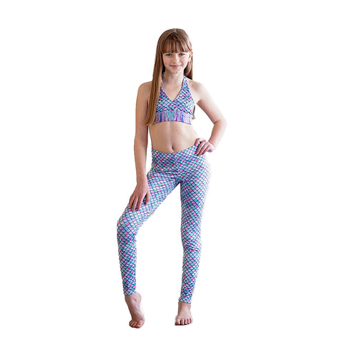 Aurora Borealis Mermaid Leggings + Monofin Set